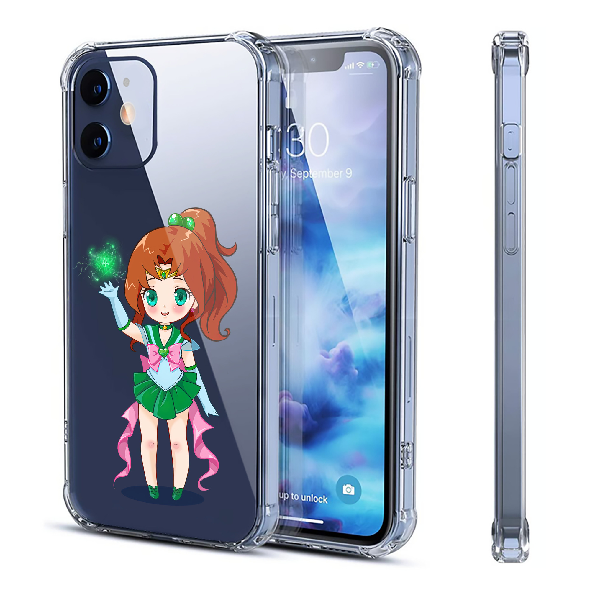（画像用） 美少女戦士セーラームーン 木野 まこと きの まこと Sailor Moon Kino Makoto （セーラージュピター；Sailor Jupiter） 【iPhone 12シリーズ対応】透明スマホケース（クリアソフトケース）